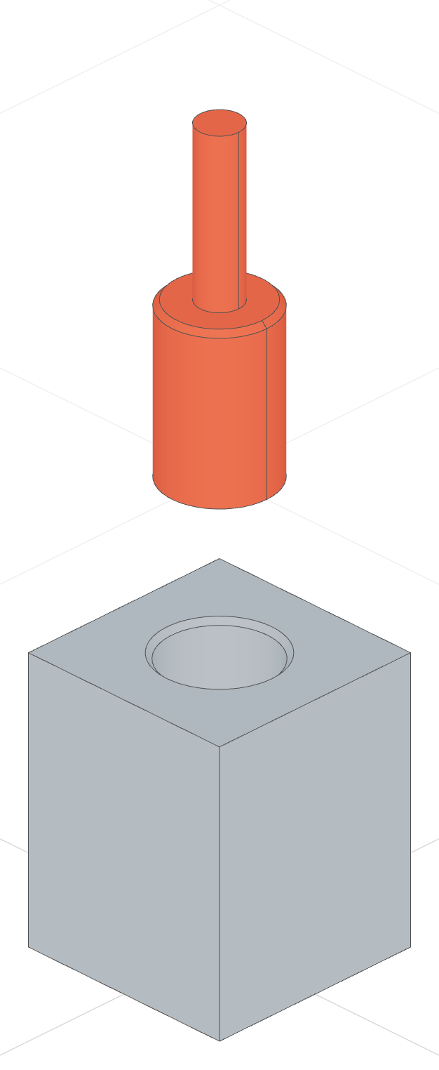 Piston half-way down its cylinder bore