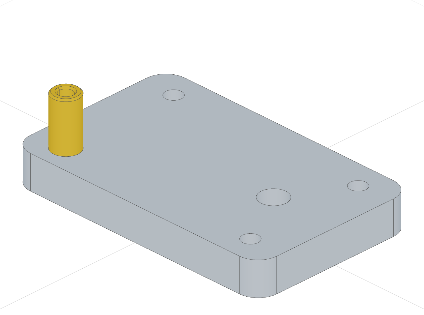 Grounded base plate with a standoff fastened to one hole