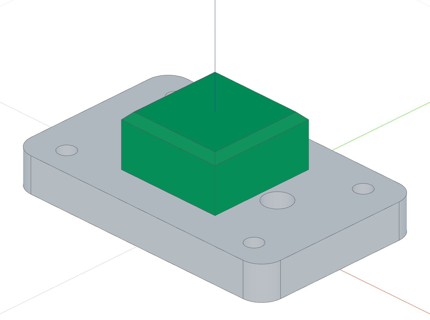 Clamp block resting on the base plate, turned 20° and off-centre