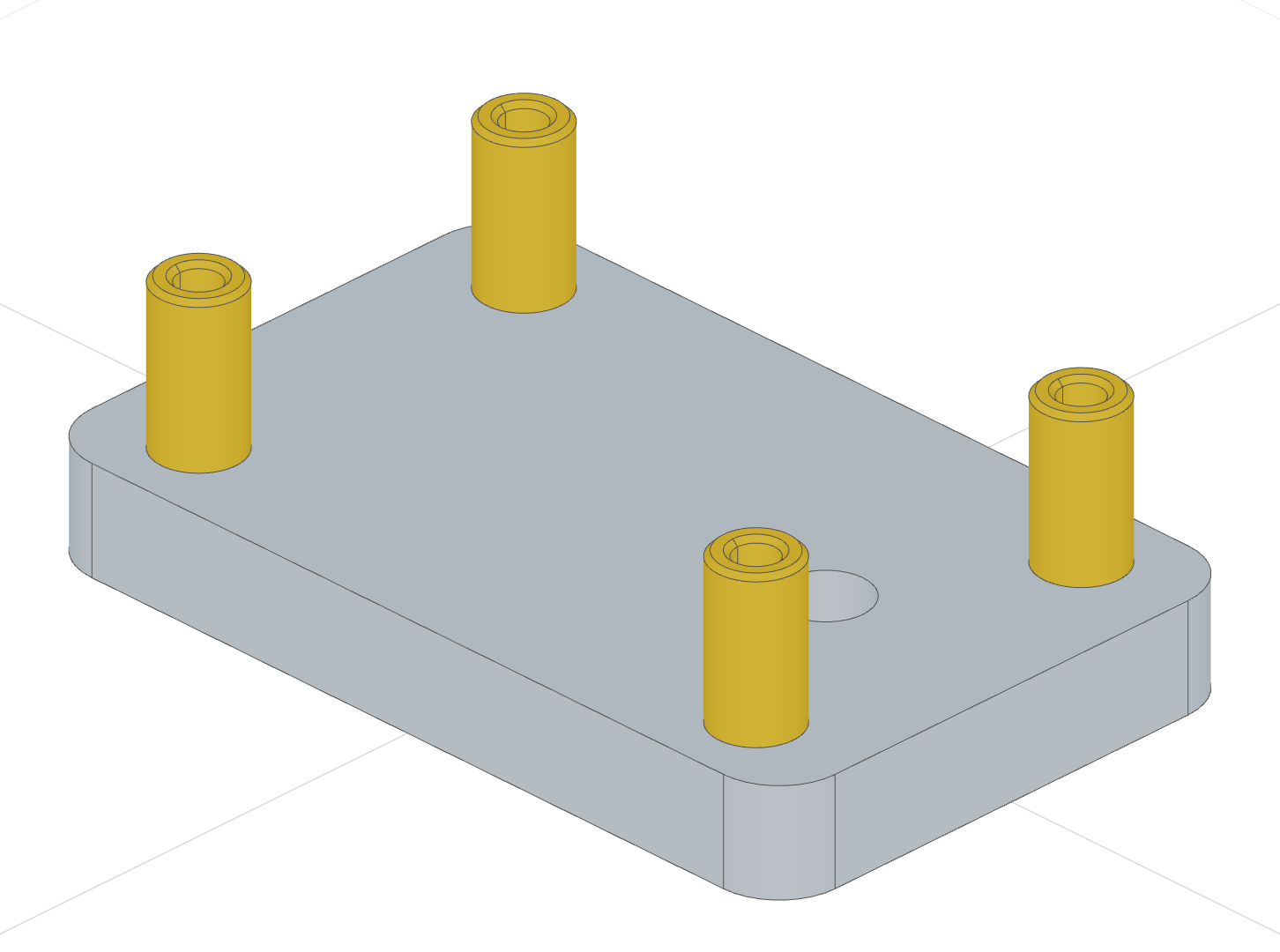 Four standoffs replicated onto the plate's mounting holes