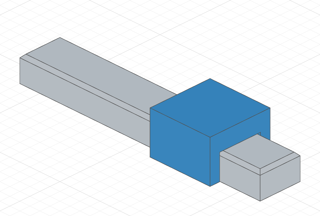 Carriage part-way along its rail