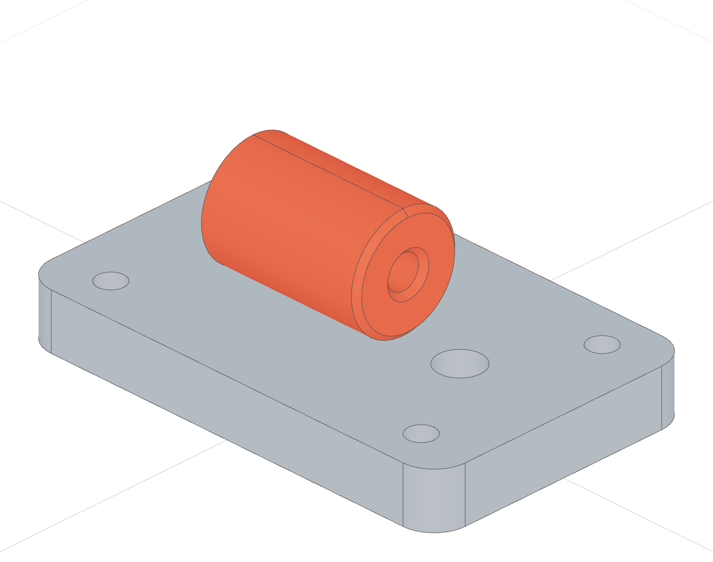 Roller resting on the base plate