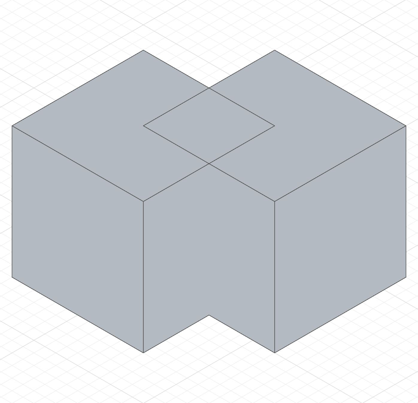 Two overlapping cubes as separate solids