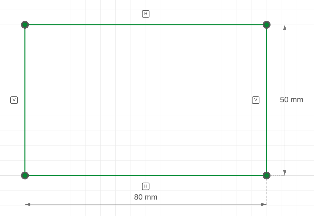 An 80 × 50 rectangle with one corner on the origin