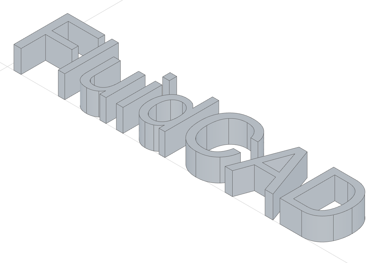 Extruded 3D text