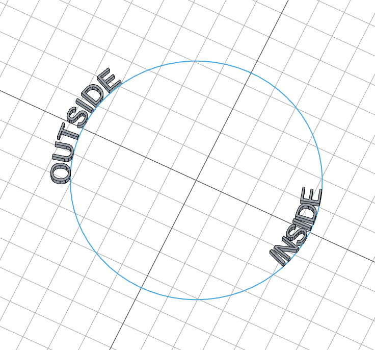 Text outside and inside a circle