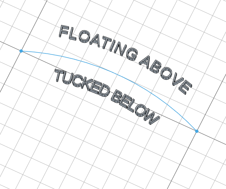 Text offset above and below an arc