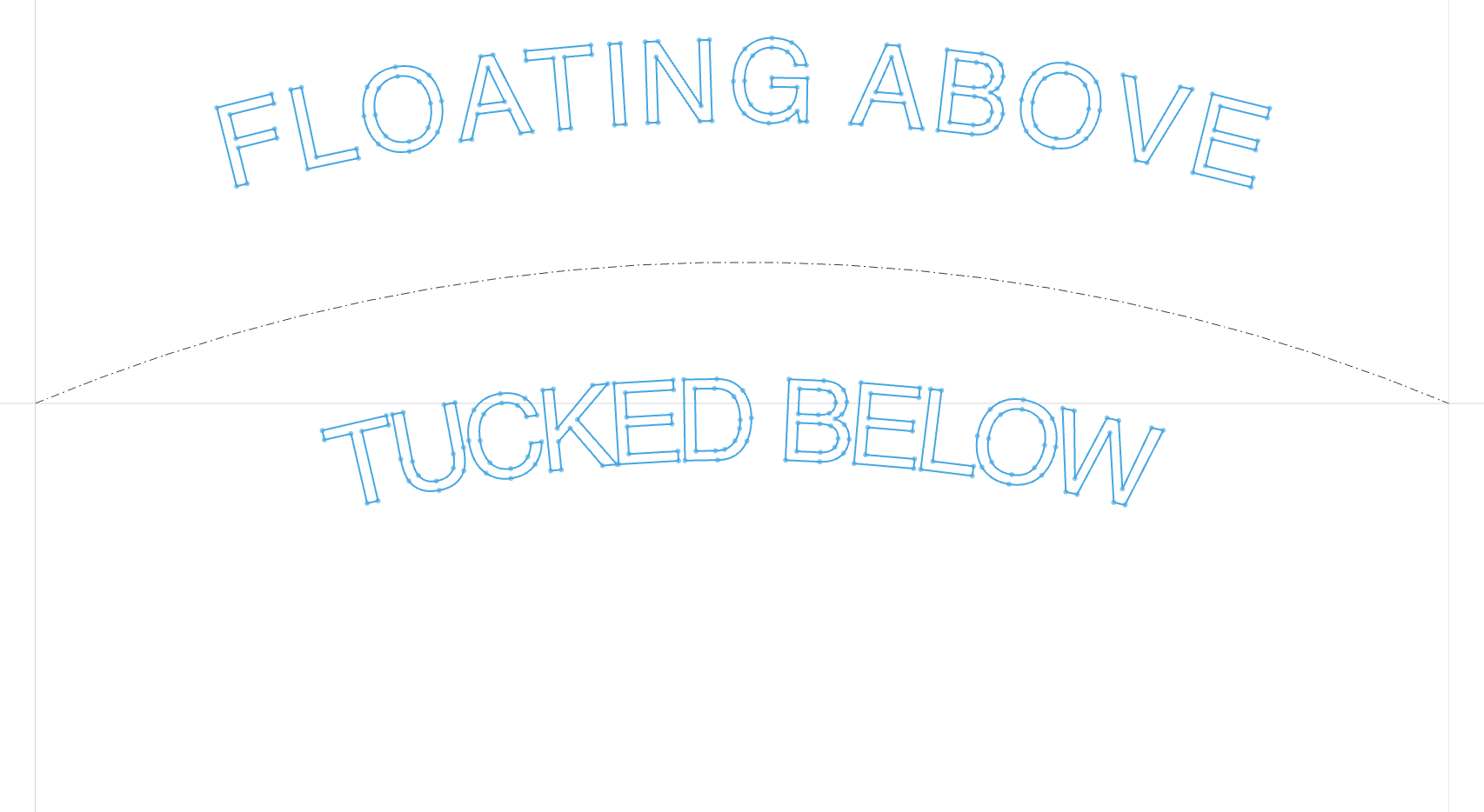 Text offset above and below an arc