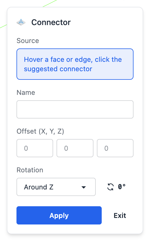 Connector dialog
