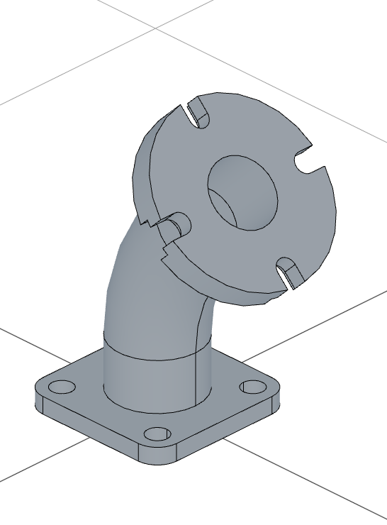 Finished 45 degree custom elbow