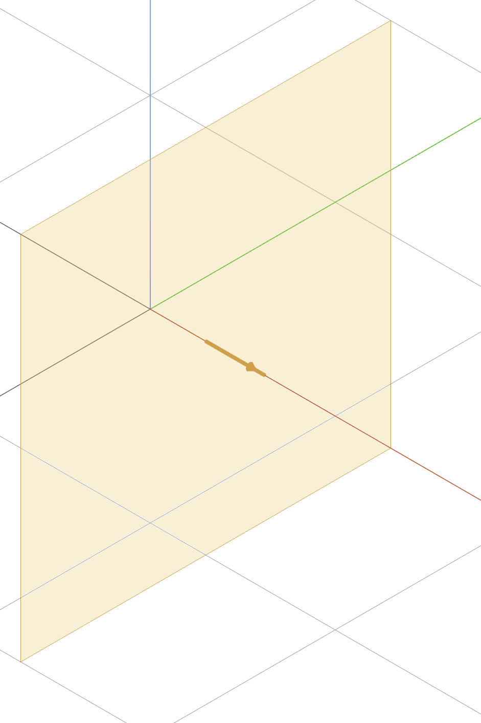 The mid plane between the YZ origin plane and the same plane shifted 60 along X