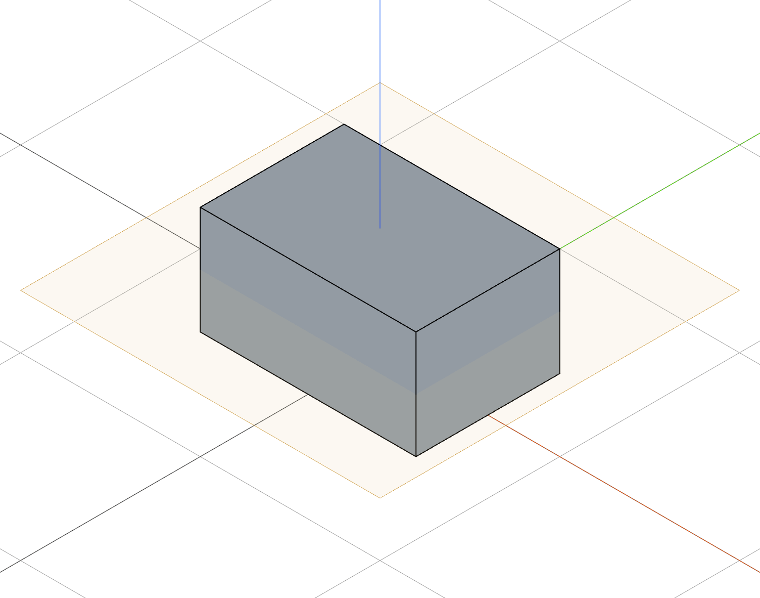 A block with the mid plane between its bottom and top faces