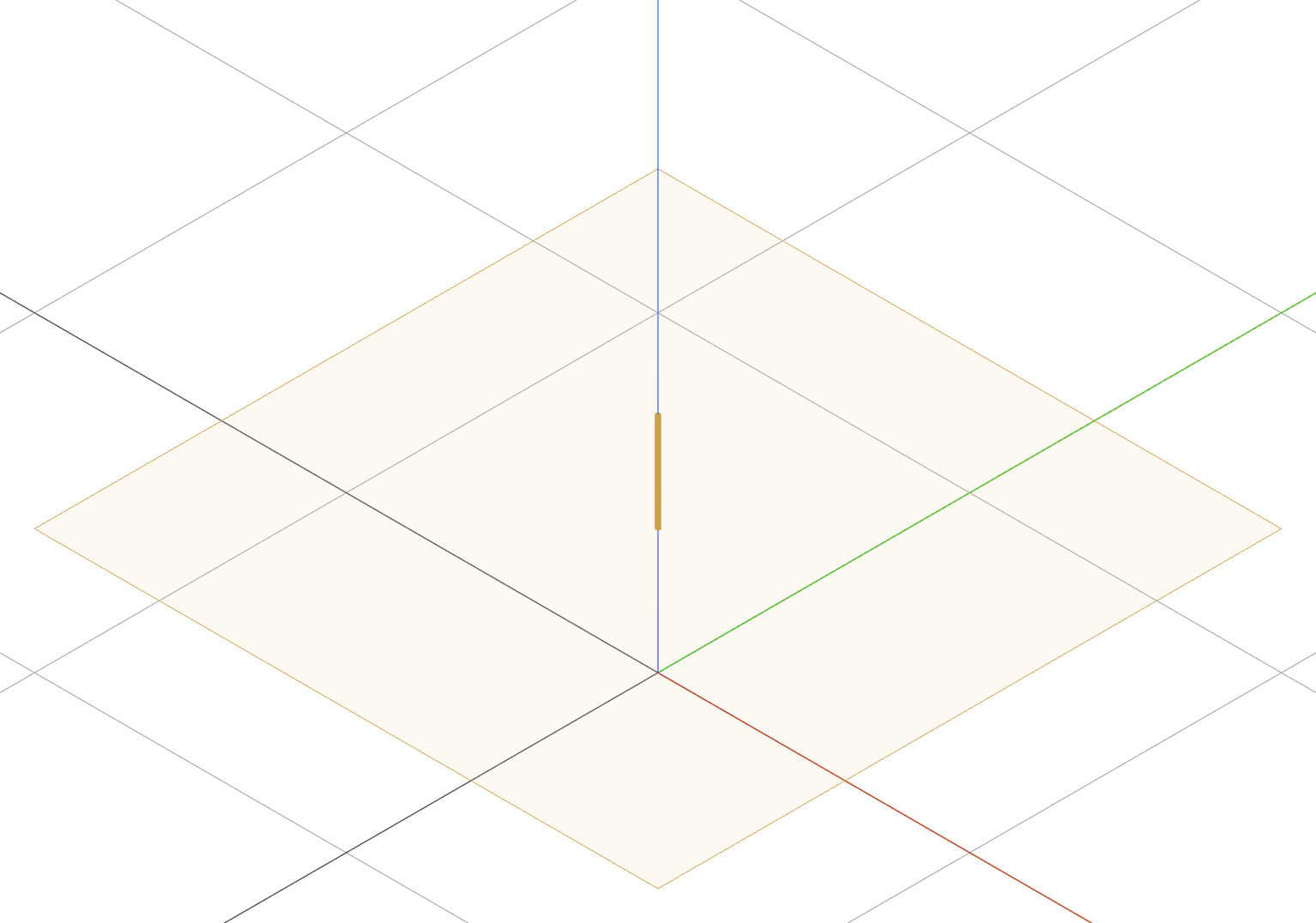The XY origin plane offset 40: a plane quad floating 40 above the grid