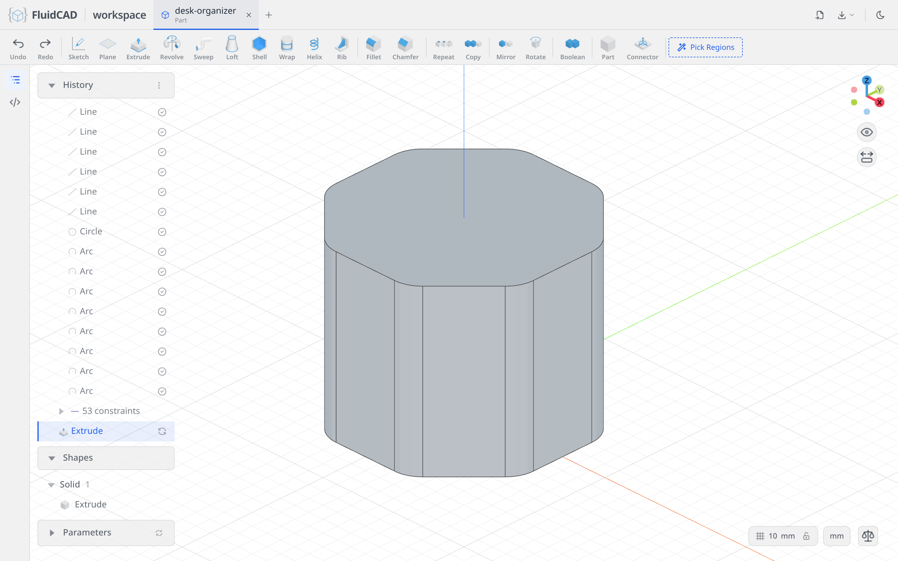 The extruded octagonal prism