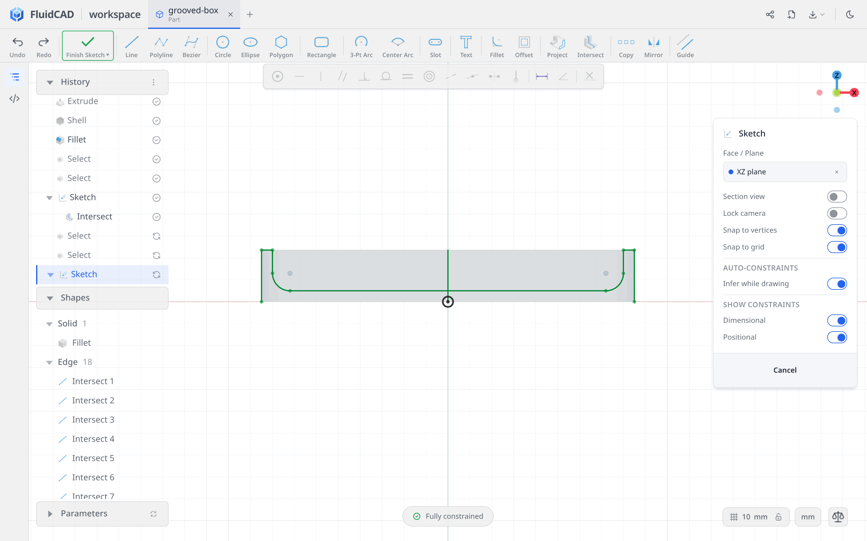 The longer XZ groove profile