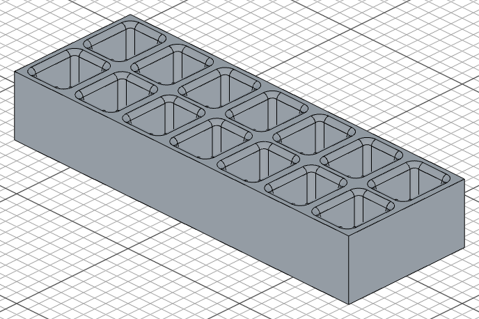 Grid of 14 cavities