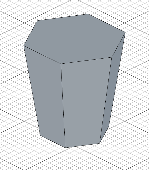 Tapered hexagonal prism