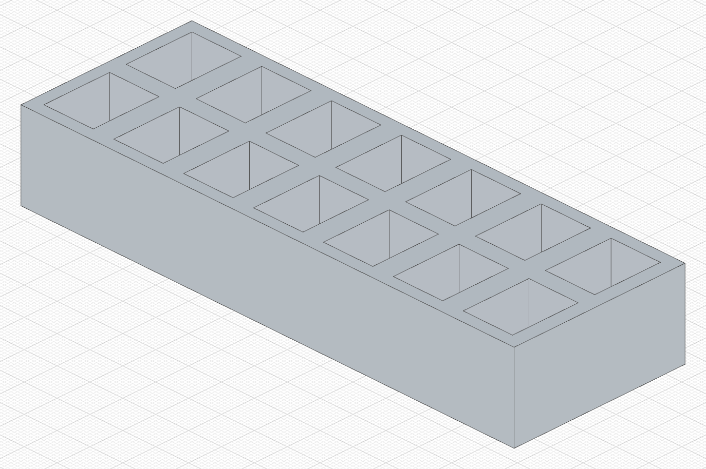 Ice cube tray with repeated pockets