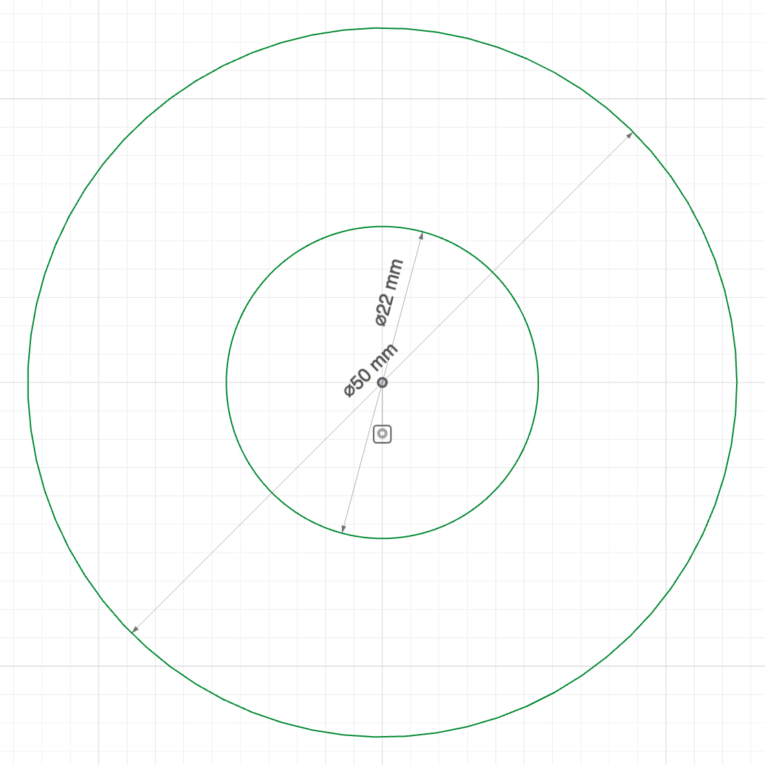 A washer: outer circle and bore
