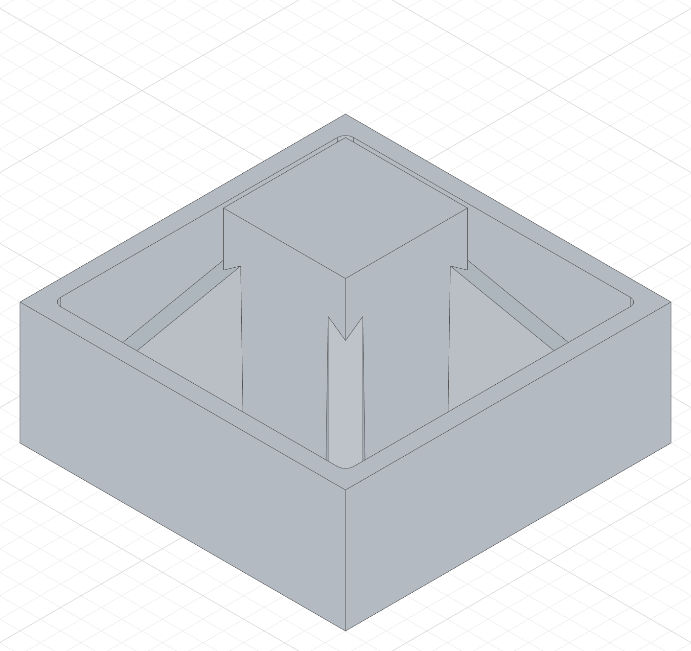 Pattern of ribs on a rotated plane
