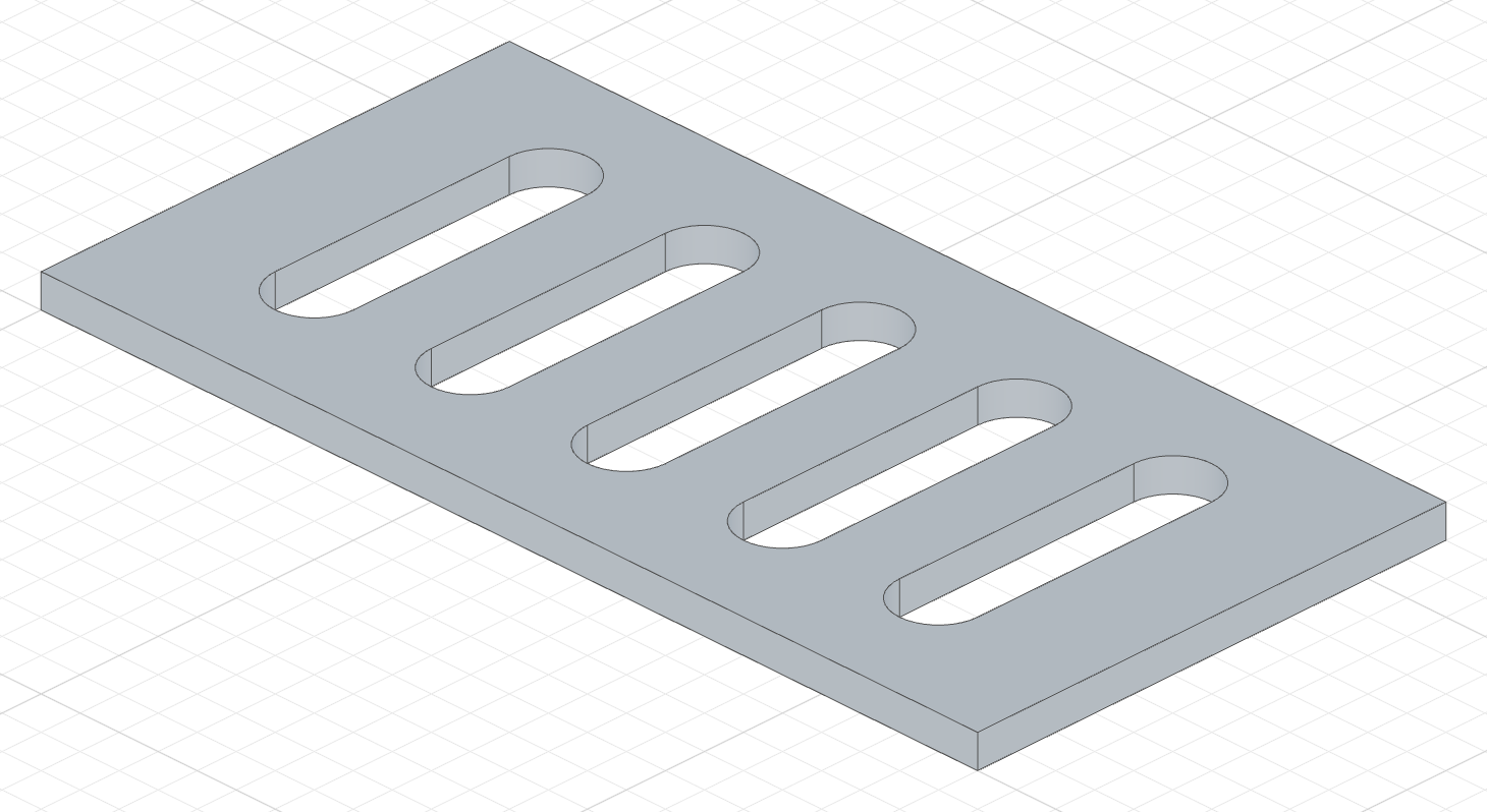 A vent plate with a rack of five slots