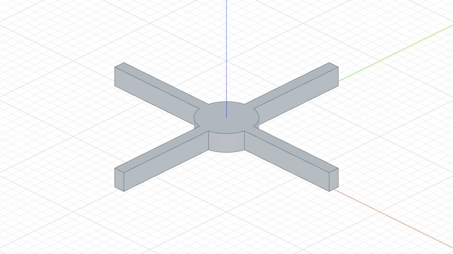 A wheel: one spoke and three rotate-copies of it around the hub