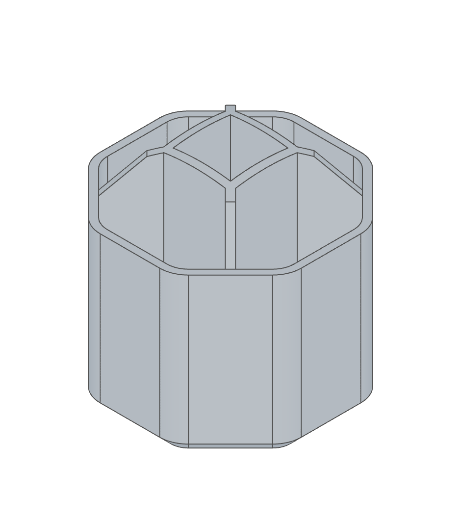 The finished desk organizer in the FluidCAD viewport