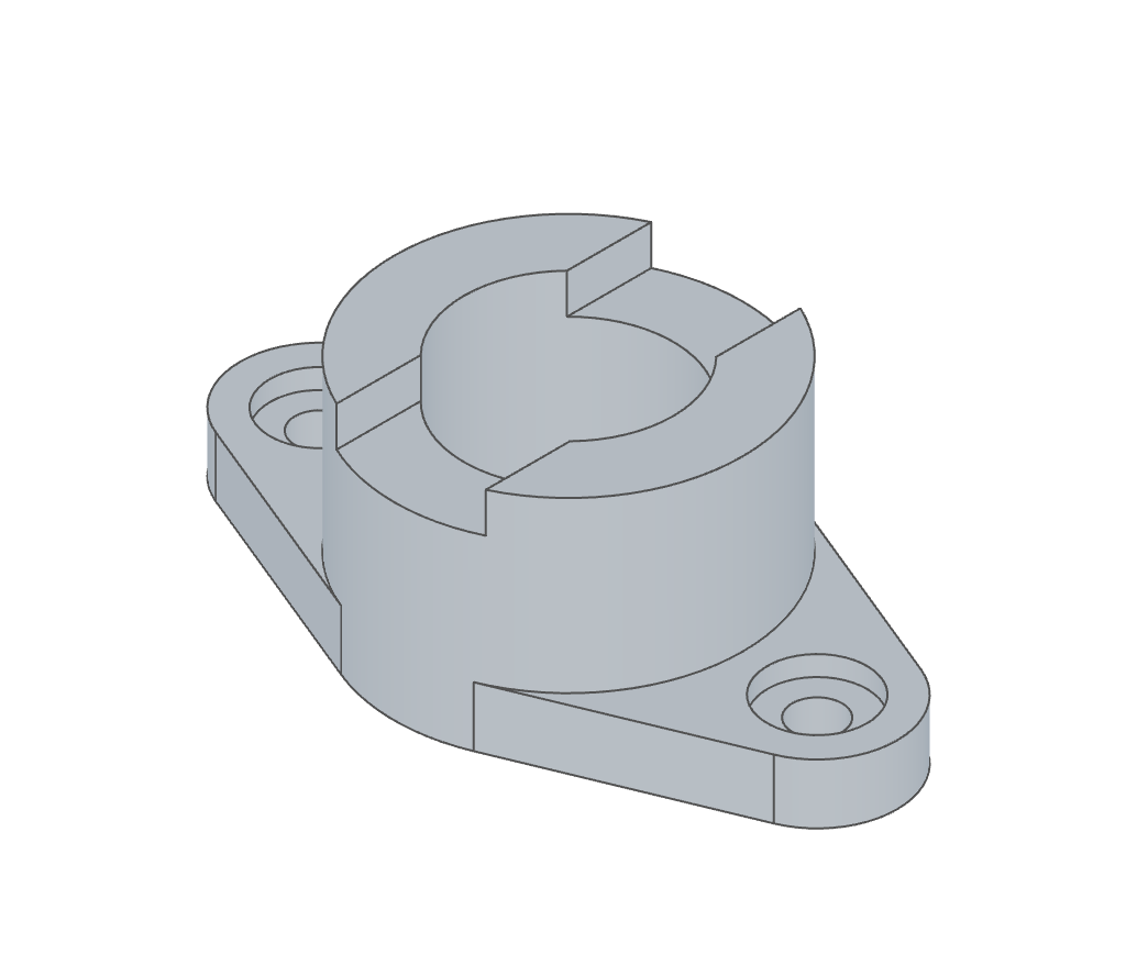 The finished flange with notch in the FluidCAD viewport