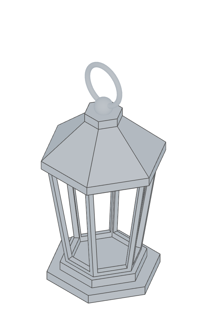 The finished lantern in the FluidCAD viewport
